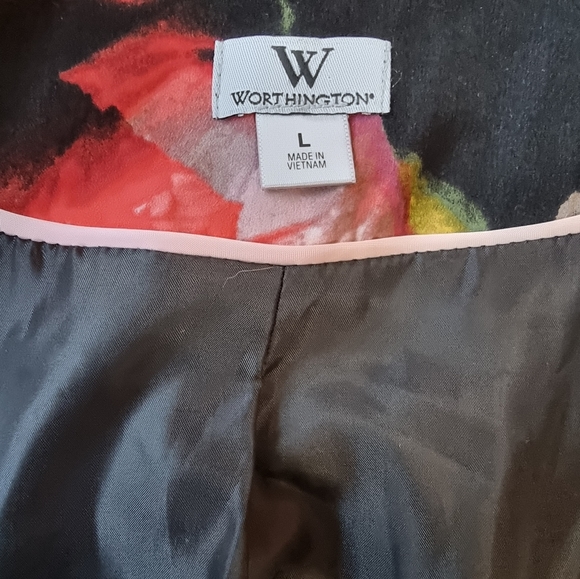 Worthington Lined Floral Bolero Jacket - Picture 8 of 9